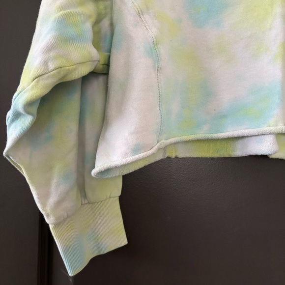 Wild Fable Pastel Tie Dye Cropped Long Sleeve 100% Cotton Pullover Size Small - Picture 4 of 7